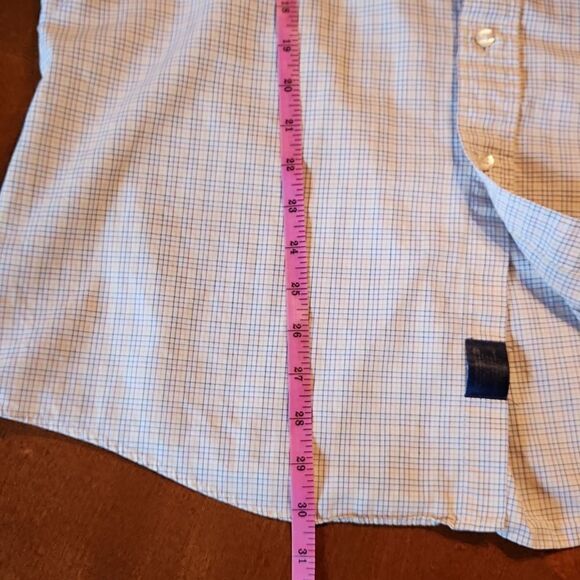 Burberry London Long Sleeve Button Down Preppy Shirt, Medium, Blue & White Plaid - Picture 5 of 9